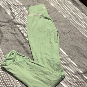 Alphalete leggings . Light green: seamless